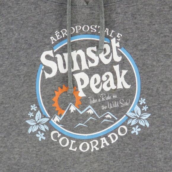 Y2k Aeropostale Sunset Peak, Colorado Gray Hoodie Sweatshirt Medium - Picture 2 of 7